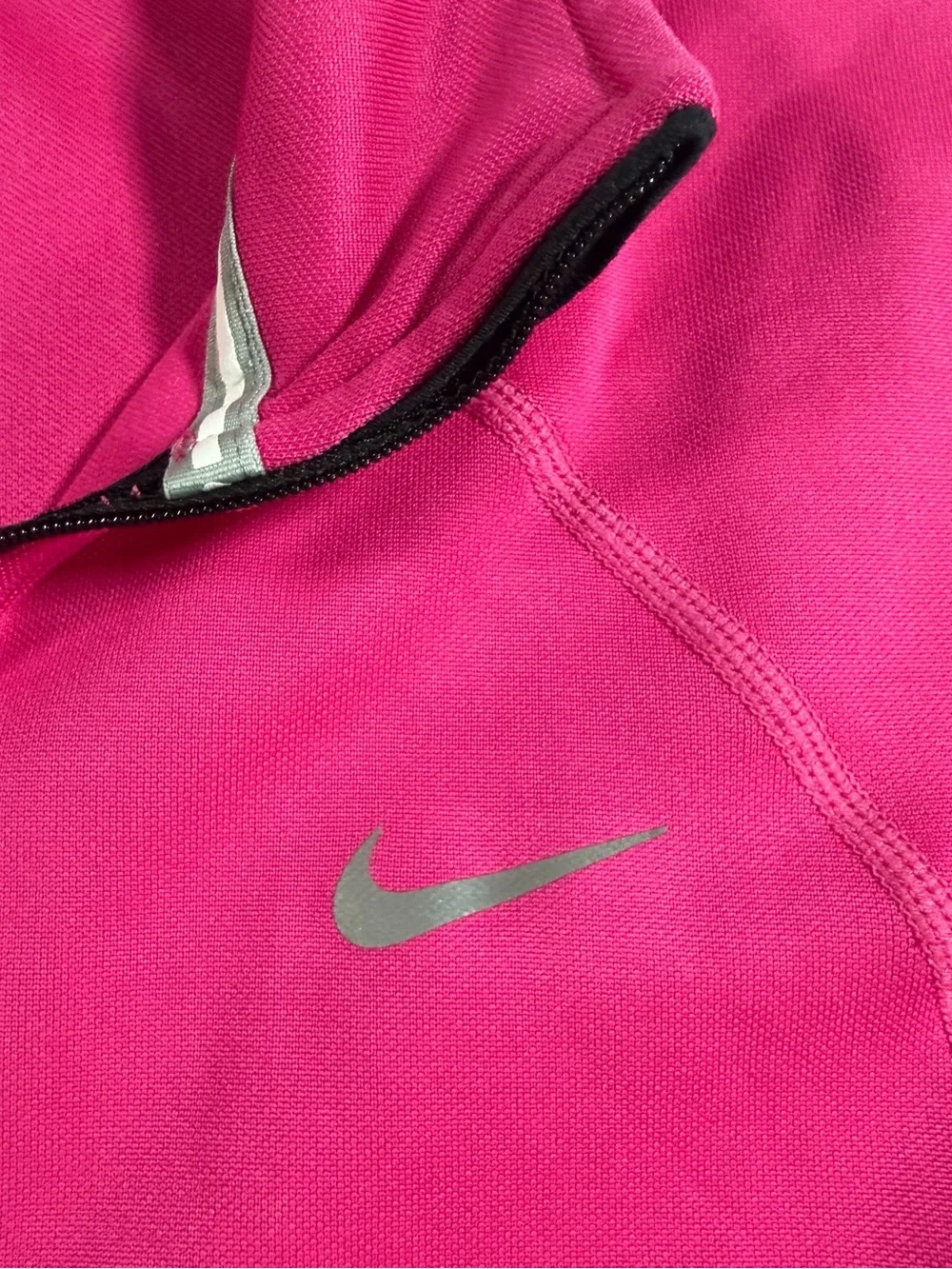 Nike Women's Hot Pink Half-Zip Long Sleeve Performance Top